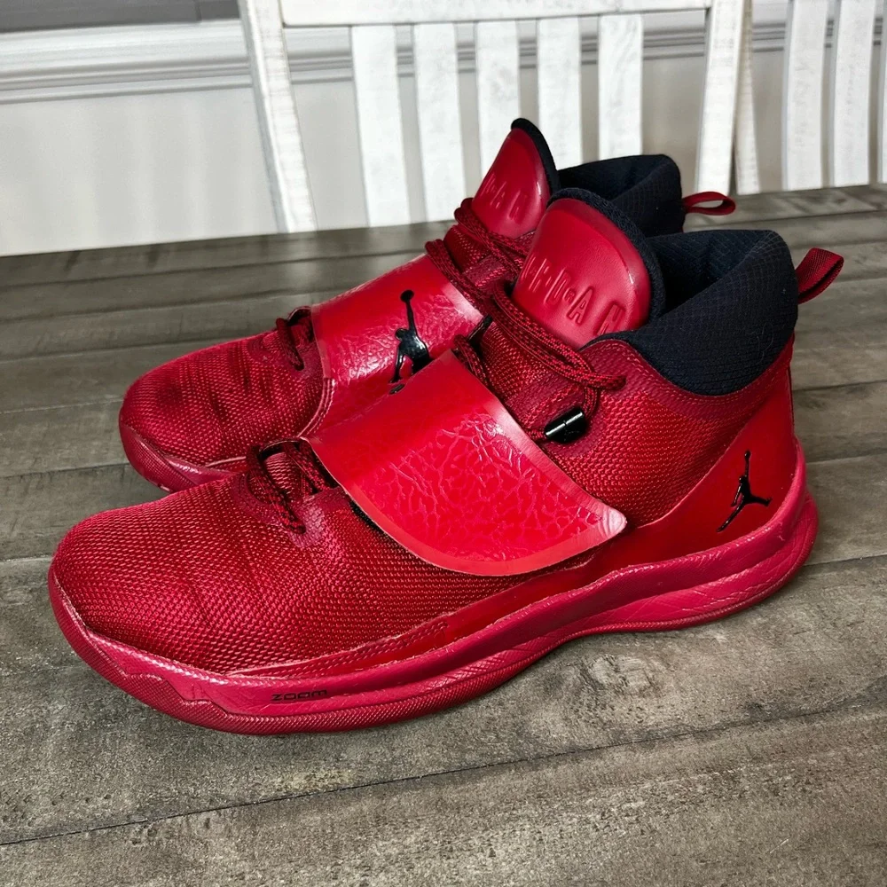 Nike Air Jordan Super Fly Hi-Top‎ Athletic Red Sneaker Men Size 12